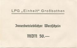 Großbothen - LPG Einheit - -- - 50 Mark
