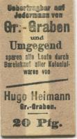 Groß-Graben (heute: PL-Twardogora/Grabowno Wielkie) - Heimann, Hugo, Kolonialwaren - -- - 20 Pfennig