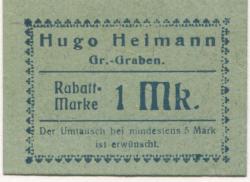 Groß-Graben (heute: PL-Twardogora/Grabowno Wielkie) - Heimann, Hugo, Kolonialwaren - -- - 1 Mark