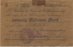 Großhartmannsdorf - Sparkasse - 17.8.1923 - 20 Millionen Mark