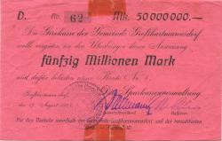Großhartmannsdorf - Sparkasse - 17.8.1923 - 50 Millionen Mark