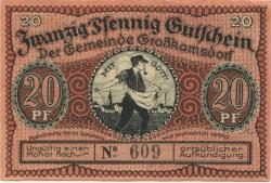 Großkamsdorf (heute: Kamsdorf) - Gemeinde - 15.4.1921 - 20 Pfennig