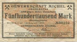 Groß-Kayna (heute: Braunsbedra) - Michelwerke - August 1923 - 1.11.1923 - 500000 Mark