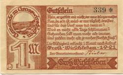Groß-Wirschleben (heute: Plötzkau) - Gemeinde - 1.9.1921 - 1 Mark