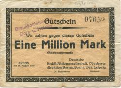 Großzössen (heute: Neukieritzsch) - Braunkohlenwerke Dora und Helene - 15.8.1923 - 1 Million Mark