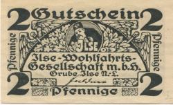 Grube Ilse (heute: Großräschen) - Ilse-Wohlfahrtsgesellschaft mbH - -- - 2 Pfennig