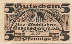 Grube Ilse (heute: Großräschen) - Ilse-Wohlfahrtsgesellschaft mbH - -- - 5 Pfennig