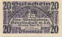 Grube Ilse (heute: Großräschen) - Ilse-Wohlfahrtsgesellschaft mbH - -- - 20 Pfennig