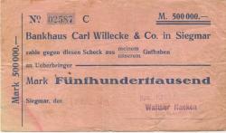 Grüna (heute: Chemnitz) - Nacken, Walter, Kratoswerke - 11.8.1923 - 500000 Mark