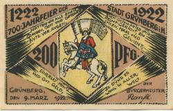Grünberg - Stadt - 9.3.1922 - 200 Pfennig