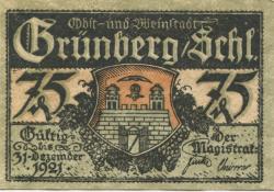 Grünberg (heute: PL-Zielona Gora) - Stadt - - 31.12.1921 - 75 Pfennig