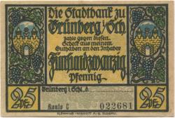 Grünberg (heute: PL-Zielona Gora) - Stadtbank - -- - 25 Pfennig