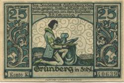 Grünberg (heute: PL-Zielona Gora) - Stadtbank - -- - 25 Pfennig