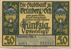 Grünberg (heute: PL-Zielona Gora) - Stadtbank - -- - 50 Pfennig