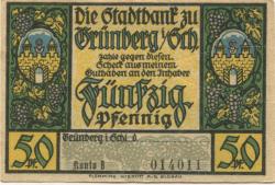 Grünberg (heute: PL-Zielona Gora) - Stadtbank - -- - 50 Pfennig