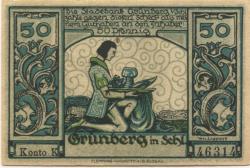 Grünberg (heute: PL-Zielona Gora) - Stadtbank - -- - 50 Pfennig