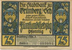 Grünberg (heute: PL-Zielona Gora) - Stadtbank - -- - 75 Pfennig