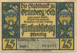 Grünberg (heute: PL-Zielona Gora) - Stadtbank - -- - 75 Pfennig