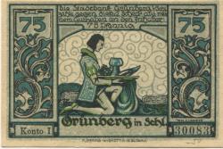 Grünberg (heute: PL-Zielona Gora) - Stadtbank - -- - 75 Pfennig