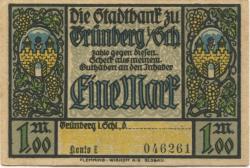 Grünberg (heute: PL-Zielona Gora) - Stadtbank - -- - 1 Mark