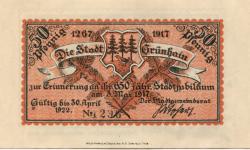 Grünhain (heute: Grünhain-Beierfeld) - Stadt - 3.5.1917 - 30.4.1922 - 50 Pfennig