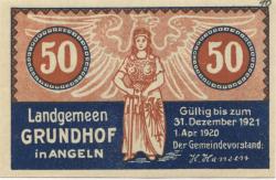 Grundhof - Gemeinde - 1.4.1920 - 31.12.1921 - 50 Pfennig