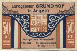 Grundhof - Gemeinde - 1.4.1920 - 31.12.1921 - 50 Pfennig
