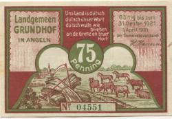 Grundhof - Gemeinde - 1.4.1921 - 31.12.1921 - 75 Pfennig