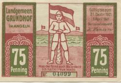 Grundhof - Gemeinde - 1.4.1921 - 31.12.1921 - 75 Pfennig