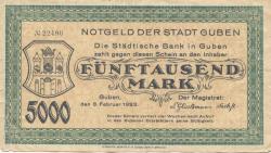 Guben - Stadt - 8.2.1923 - 5000 Mark
