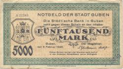 Guben - Stadt - 8.2.1923 - 5000 Mark