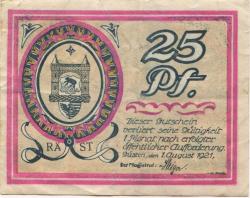 Güsten - Stadt - 1.8.1921 - 25 Pfennig