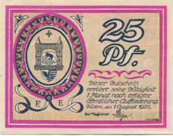 Güsten - Stadt - 1.8.1921 - 25 Pfennig