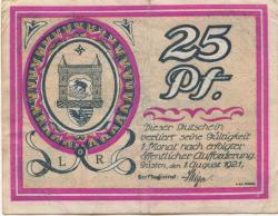 Güsten - Stadt - 1.8.1921 - 25 Pfennig