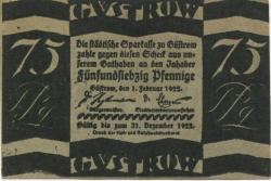 Güstrow - Stadt - 1.2.1922 - 75 Pfennig