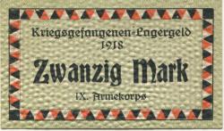 Güstrow - IX.Armeekorps, Kriegsgefangenenlager - 1918 - 20 Mark