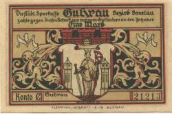 Guhrau (heute: PL-Gora) - Städtische Sparkasse - 1922 - 1 Mark 