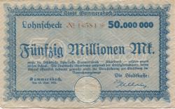 Gummersbach - Stadt - 15.9.1923 - 50 Millionen Mark