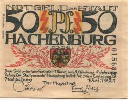 Hachenburg - Stadt - 1.6.1921 - 50 Pfennig 