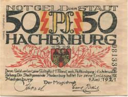 Hachenburg - Stadt - 1.6.1921 - 50 Pfennig 