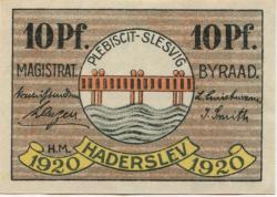 Hadersleben (heute: DK-Haderslev) - 1920 - 10 Pfennig 