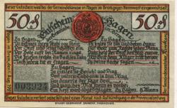 Hagen - Gemeinde - 1.8.1921  - 50 Pfennig 