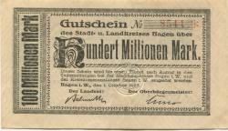 Hagen - Stadt und Kreis - 1.10.1923 - 100 Millionen Mark 