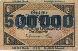 Halberstadt - Stadt - 11.8.1923 - 500000 Mark