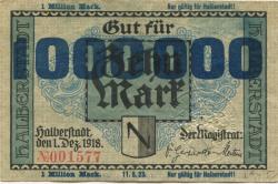 Halberstadt - Stadt - 11.8.1923 - 1 Million Mark