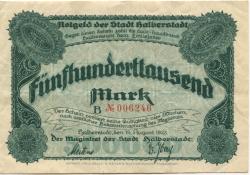 Halberstadt - Stadt - 18.8.1923 - 500000 Mark