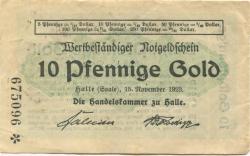 Halle - Handelskammer - 15.11.1923 - 10 Gold-Pfennig