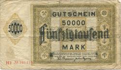 Hamborn (heute: Duisburg) - Thyssen-Hütte, August, Gewerkschaft, Gewerkschaften Friedrich Thyssen, Lohberg, Rhein I - 25.6.1923 - 31.12.1923 - 50000 Mark