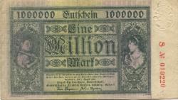 Hamborn (heute: Duisburg) - Thyssen-Hütte, August, Gewerkschaft, Gewerkschaften Friedrich Thyssen, Lohberg, Rhein I - 1.8.1923 - 31.12.1923 - 1 Million Mark