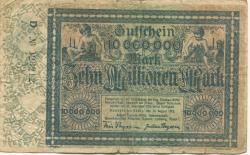 Hamborn (heute: Duisburg) - Thyssen-Hütte, August, Gewerkschaft, Gewerkschaften Friedrich Thyssen, Lohberg, Rhein I - 15.8.1923 - 31.12.1923 - 10 Millionen Mark